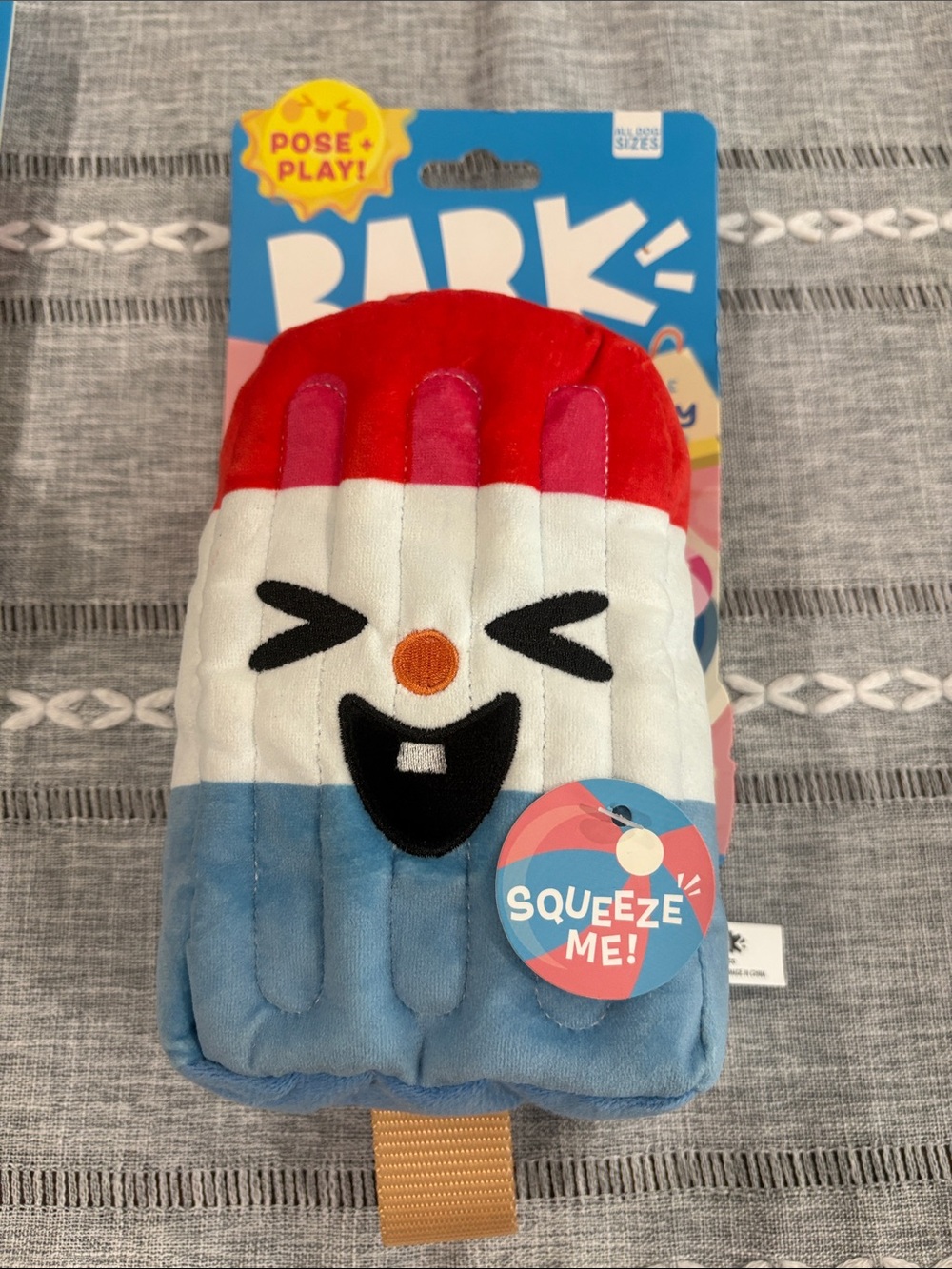 Barkbox Rocket Droolsicle Sqeeker Toy Popsicle Red White & Blue Dog Toy All Size